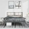 Image de vidaXL Cadre de lit métal avec tête de lit/pied de lit noir 135x190 cm