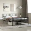 Image de vidaXL Cadre de lit métal avec tête de lit/pied de lit noir 140x200 cm
