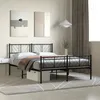 Image de vidaXL Cadre de lit mÃ©tal avec tÃªte de lit/pied de lit noir 140x200 cm