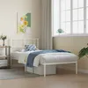 Image de vidaXL Cadre de lit métal sans matelas avec tête de lit blanc 80x200cm372219