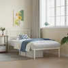 Image de vidaXL Cadre de lit mÃ©tal avec tÃªte de lit blanc 80x200 cm