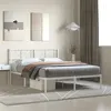 Image de vidaXL Cadre de lit métal avec tête de lit blanc 120x200 cm