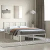 Image de vidaXL Cadre de lit mÃ©tal avec tÃªte de lit blanc 120x200 cm
