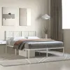 Image de vidaXL Cadre de lit métal avec tête de lit blanc 140x200 cm