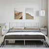 Image de vidaXL Cadre de lit métal avec tête de lit blanc 183x213 cm