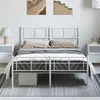 Image de vidaXL Cadre de lit métal avec tête de lit/pied de lit blanc 150x200cm