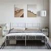 Image de vidaXL Cadre de lit métal avec tête de lit/pied de lit blanc 193x203cm
