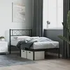 Image de vidaXL Cadre de lit métal avec tête de lit noir 80x200 cm