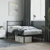 Image de vidaXL Cadre de lit mÃ©tal sans matelas avec tÃªte de lit noir 80x200 cm