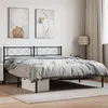 Image de vidaXL Cadre de lit métal sans matelas avec tête de lit noir 140x190cm