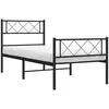 Image de vidaXL Cadre de lit métal sans matelas avec pied de lit noir 100x190cm