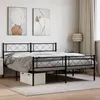 Image de vidaXL Cadre de lit métal sans matelas avec pied de lit noir 140x190cm372295