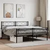 Image de vidaXL Cadre de lit métal sans matelas avec pied de lit noir 140x200cm