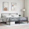 Image de vidaXL Cadre de lit métal avec tête de lit/pied de lit noir 180x200 cm