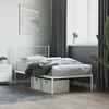 Image de vidaXL Cadre de lit mÃ©tal sans matelas avec tÃªte de lit blanc 90x190cm