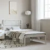Image de vidaXL Cadre de lit métal sans matelas et tête de lit blanc 100x190 cm