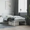 Image de vidaXL Cadre de lit métal avec tête de lit blanc 100x200 cm