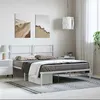 Image de vidaXL Cadre de lit métal avec tête de lit blanc 135x190 cm