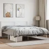 Image de vidaXL Cadre de lit mÃ©tal sans matelas et tÃªte de lit blanc 135x190 cm