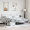 Image de vidaXL Cadre de lit métal avec tête de lit blanc 200x200 cm