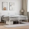 Image de vidaXL Cadre de lit métal avec tête de lit/pied de lit blanc 120x200cm