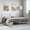 Image de vidaXL Cadre de lit métal avec tête de lit/pied de lit blanc 183x213cm