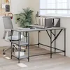 Image de vidaXL Bureau sonoma gris 139x139x75 cm bois d'ingénierie837590