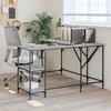 Image de vidaXL Bureau sonoma gris 139x139x75 cm bois d'ingÃ©nierie