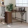 Image de vidaXL Bureau chêne marron 141x141x75 cm bois d'ingénierie837601