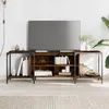 Image de vidaXL Meuble TV chÃªne fumÃ© 153x37x50 cm bois d'ingÃ©nierie