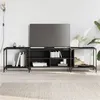 Image de vidaXL Meuble TV noir 203x37x50 cm bois d'ingénierie837607