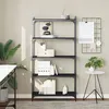 Image de vidaXL Bibliothèque 5 niveaux noir 80x30x154 cm bois d'ingénierie837677
