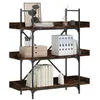 Image de vidaXL Bibliothèque à 3 niveaux chêne fumé 100x33x108,5 cm837689
