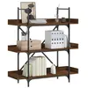 Image de vidaXL Bibliothèque à 3 niveaux chêne marron 100x33x108,5 cm837691