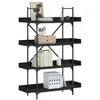 Image de vidaXL Bibliothèque à 4 niveaux noir 100x33x145,5 cm bois d'ingénierie837692