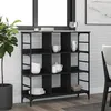 Image de vidaXL Buffet noir 102x32x103,5 cm bois d'ingénierie837727