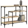 Image de vidaXL Table console avec étagères chêne sonoma 100x35x75 cm837788