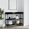 Image de vidaXL Vidaxl Table Console Avec Étagères Noir 100x30x80 Cm