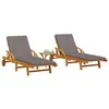 Image de vidaXL Chaises longues lot de 2 avec table bois massif d'acacia3206368