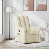 Image de vidaXL Fauteuil de massage inclinable Crème Tissu371748
