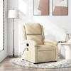 Image de vidaXL Fauteuil de massage inclinable Crème Tissu371772
