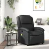 Image de vidaXL Fauteuil de massage inclinable noir cuir véritable371793