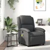 Image de vidaXL Fauteuil de massage inclinable gris cuir véritable371796