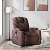 Image de vidaXL Fauteuil de massage inclinable Marron foncé Tissu372382