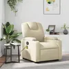 Image de vidaXL Fauteuil inclinable de massage Crème Similicuir372397