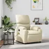 Image de vidaXL Fauteuil inclinable de massage Crème Similicuir373442