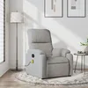 Image de vidaXL Fauteuil inclinable de massage gris clair tissu microfibre