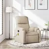 Image de vidaXL Fauteuil inclinable de massage crème tissu microfibre373460