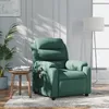 Image de vidaXL Vidaxl Fauteuil De Massage Inclinable Vert Foncé Tissu