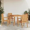 Image de vidaXL Chaises de jardin empilables lot de 4 56,5x57,5x91 cm bois teck3157901